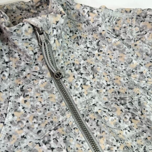Lululemon Athletica Jacket 2 Womens Gray Fleur Silver Abstract Full-Zip Track - Picture 5 of 11